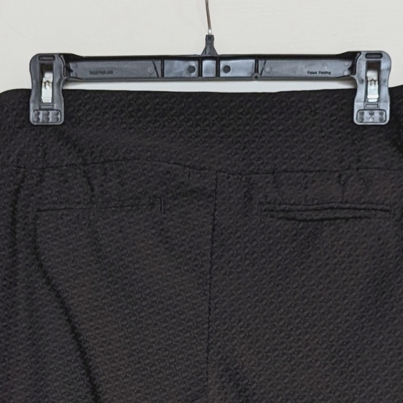 Hilary Radley Slim Straight Leg Black Jacquard Pants Size 8 - Picture 2 of 6